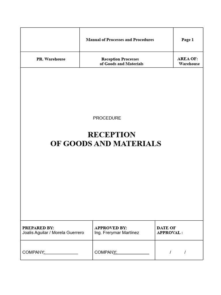 Warehouse Goods Reception Procedures | PDF | Warehouse | Receipt