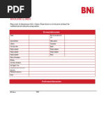BNI Member Bio and Gains Worksheet | PDF | Knowledge | Cognitive Science