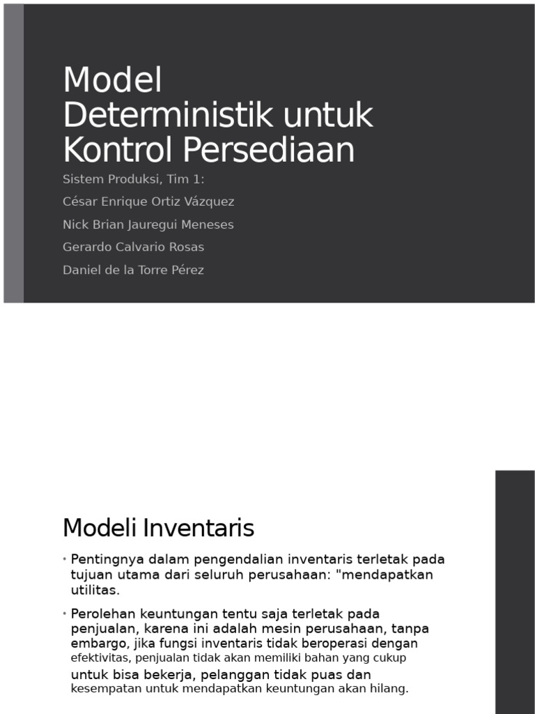 Model Deterministik Kontrol Inventaris | PDF