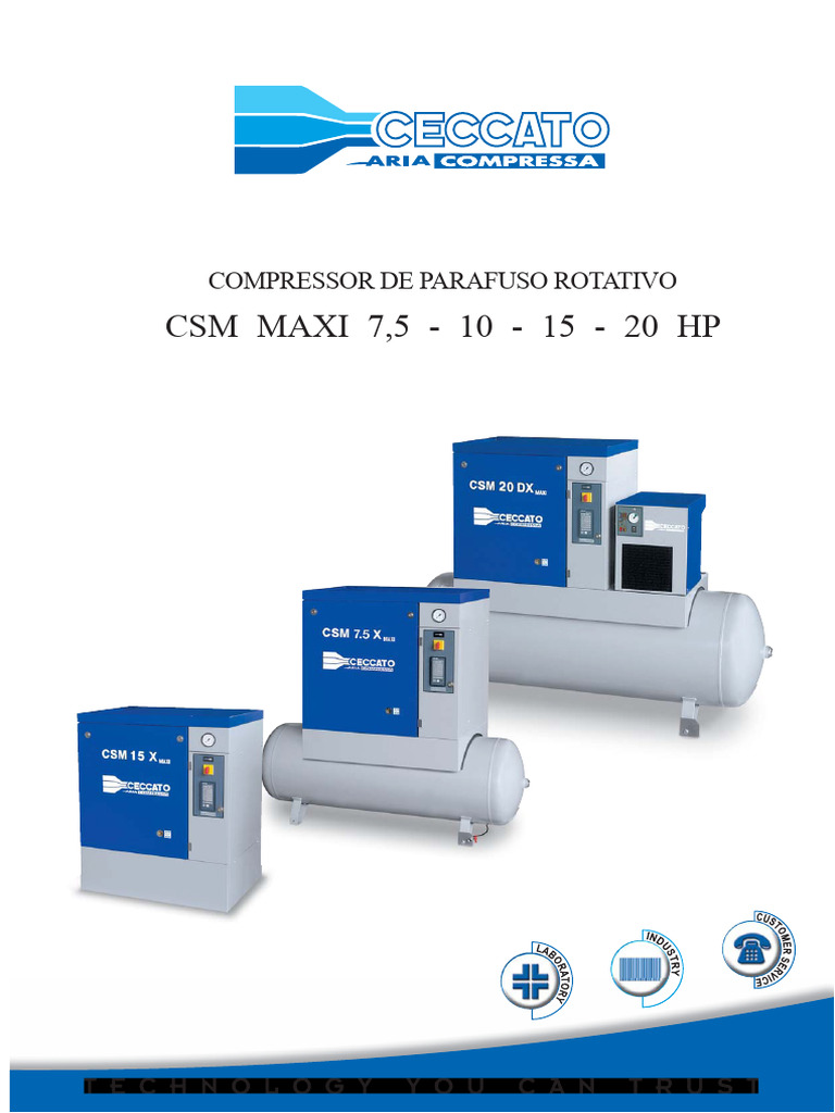 Compressor de Parafuso CSM Maxi 7,5-20 HP | PDF | Motores | Refrigeração
