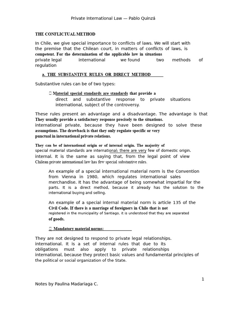 Substantive Rules or Direct Method Special Material Rules and ...