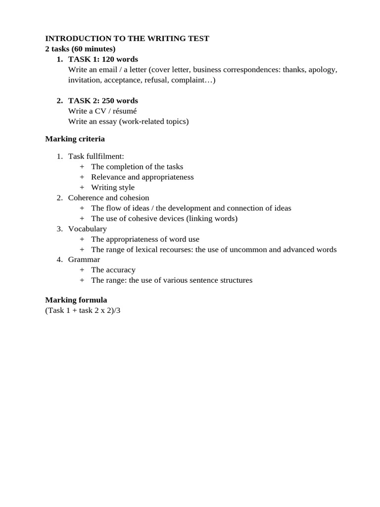 Writing Test: Email & CV Guide | PDF | Pharmacy