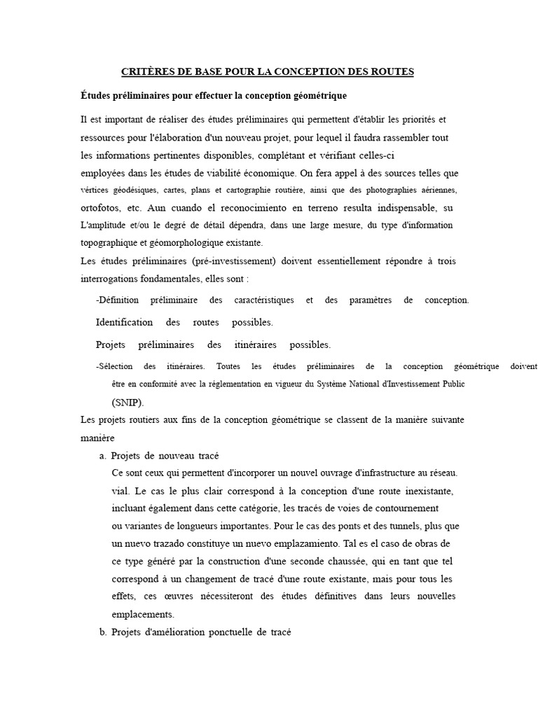 Critères de conception des routes efficaces | PDF | Route | Véhicules
