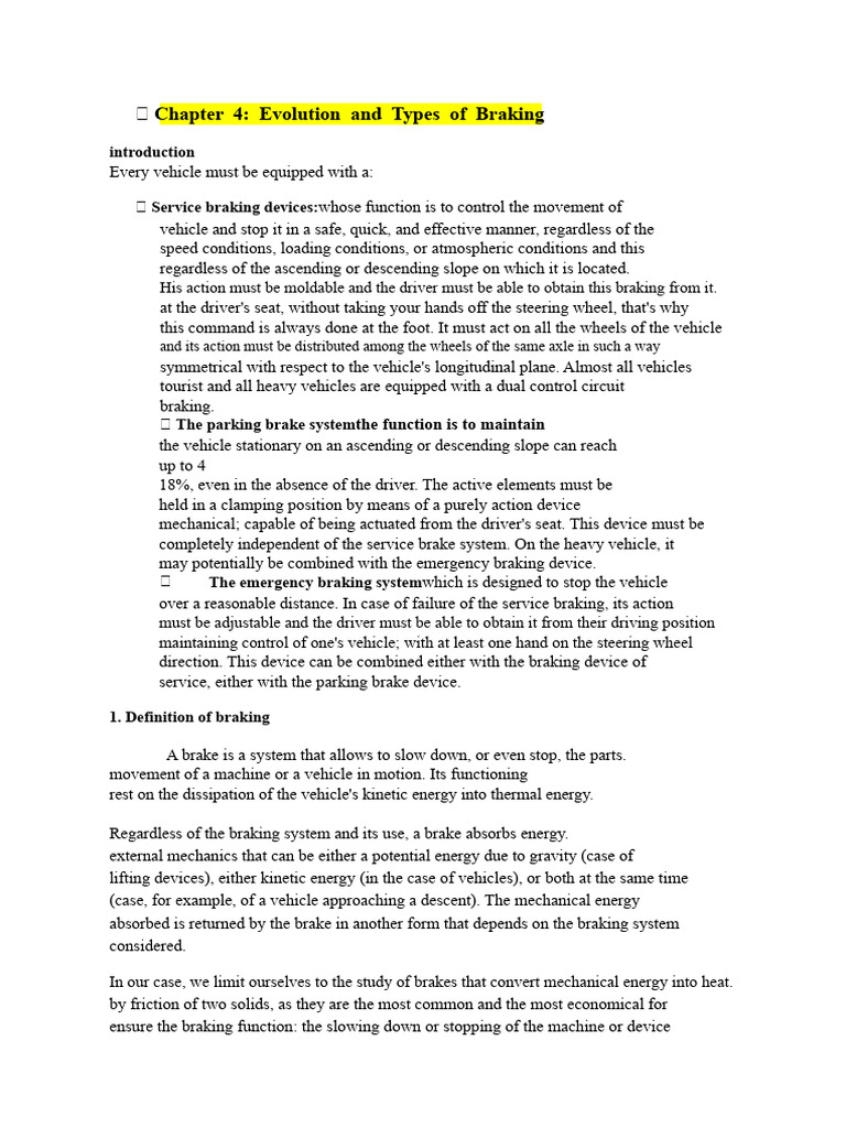 Types and Evolution of Braking Systems | PDF | Brake | Anti Lock ...