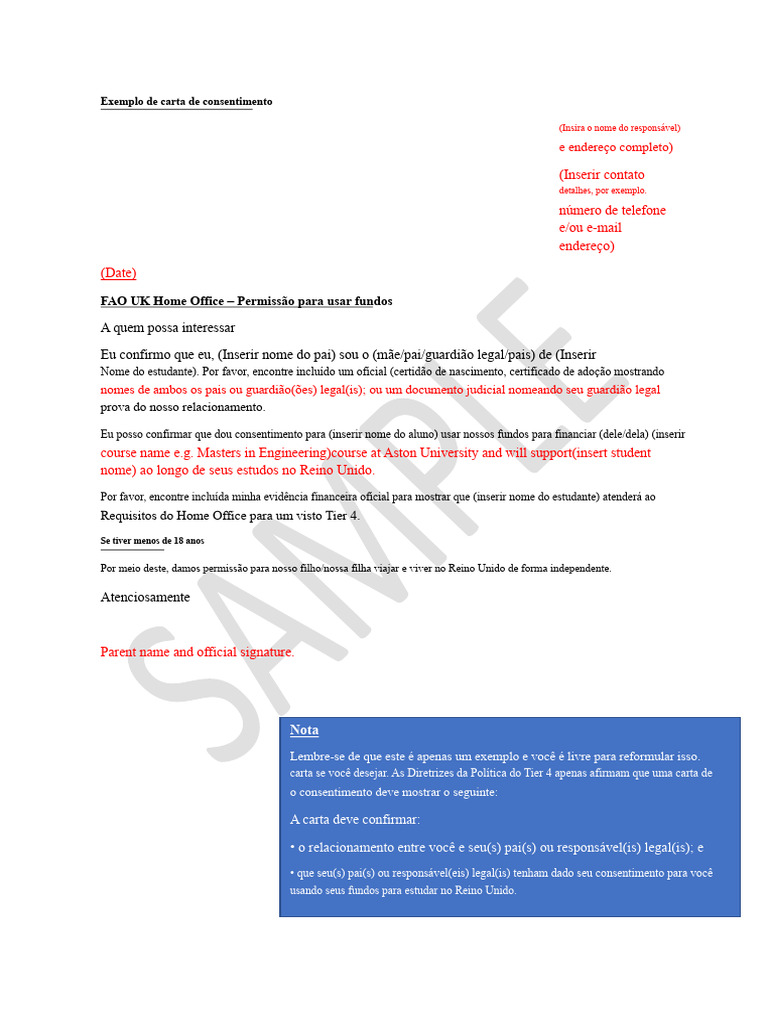 Modelo de Carta de Consentimento para Estudo | PDF