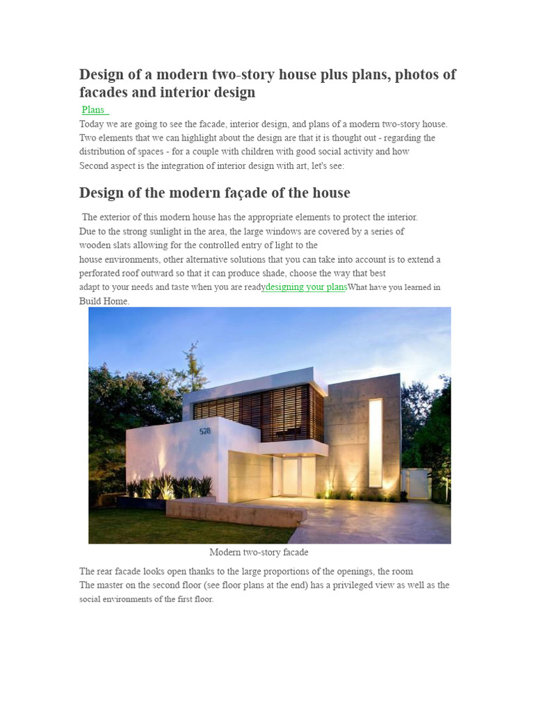 Design of A Modern Two-Story House With Floor Plans | PDF | Room | Bedroom