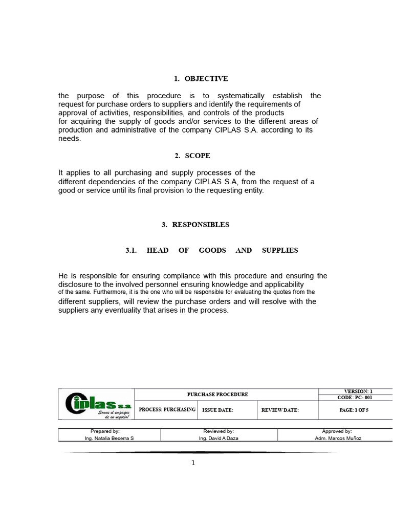 Purchasing Procedure | PDF | Invoice | Business