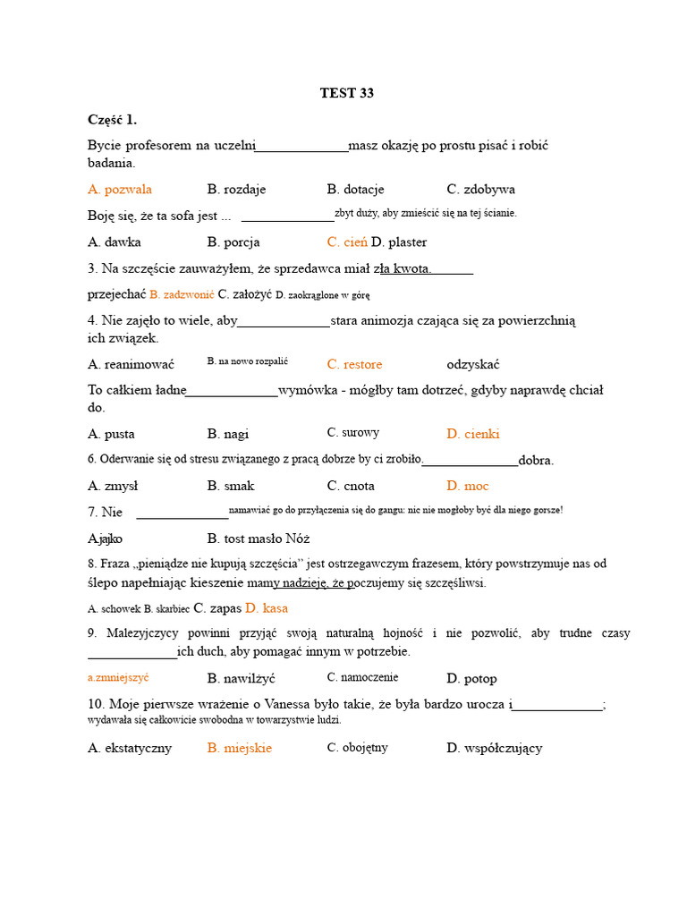 Lexico Test 33 34 | PDF