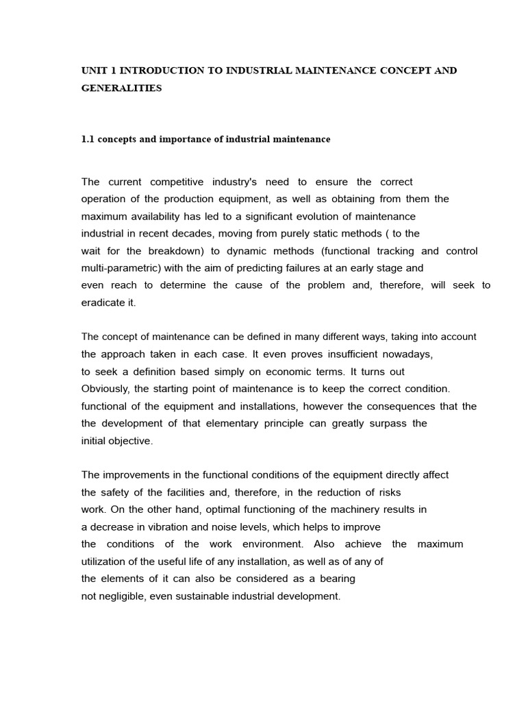 Industrial Maintenance Concepts Overview | PDF | Reliability Engineering