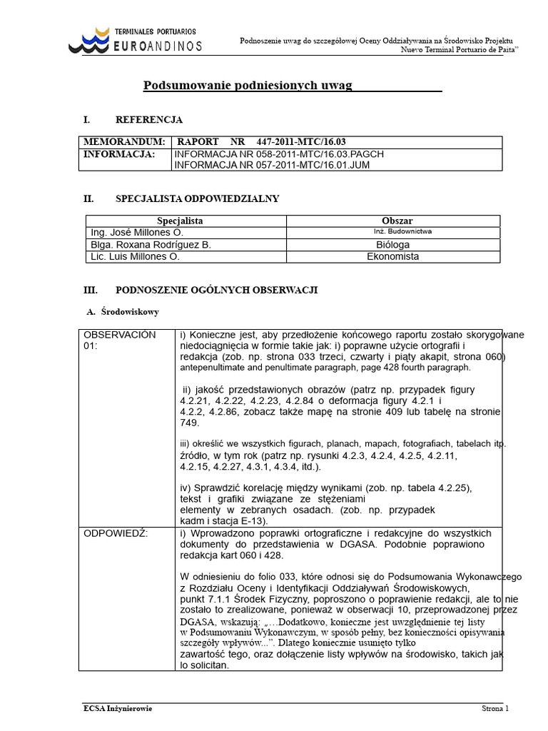 Podnoszenie Uwag | PDF
