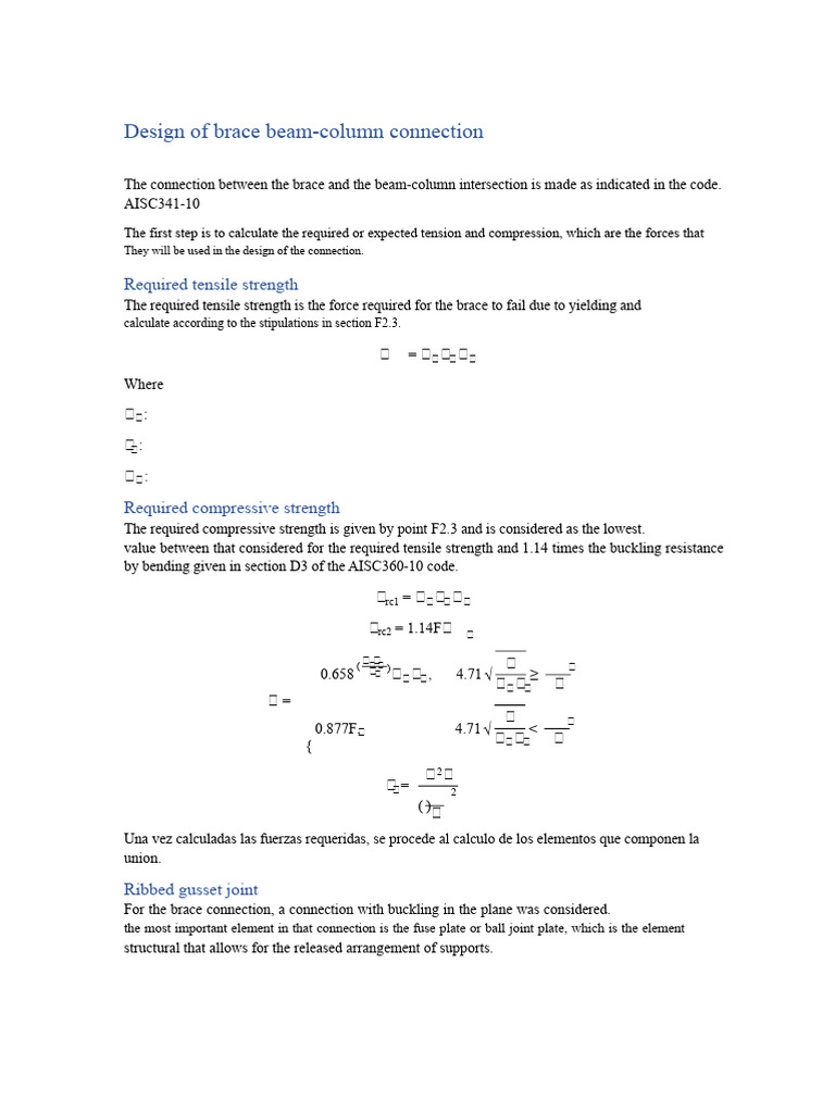 Brace Beam-Column Connection Design Guide | PDF | Bending | Solid Mechanics