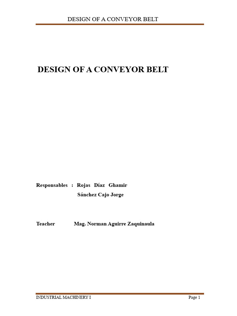 Conveyor Belt Design and Methodology | PDF | Force | Concrete
