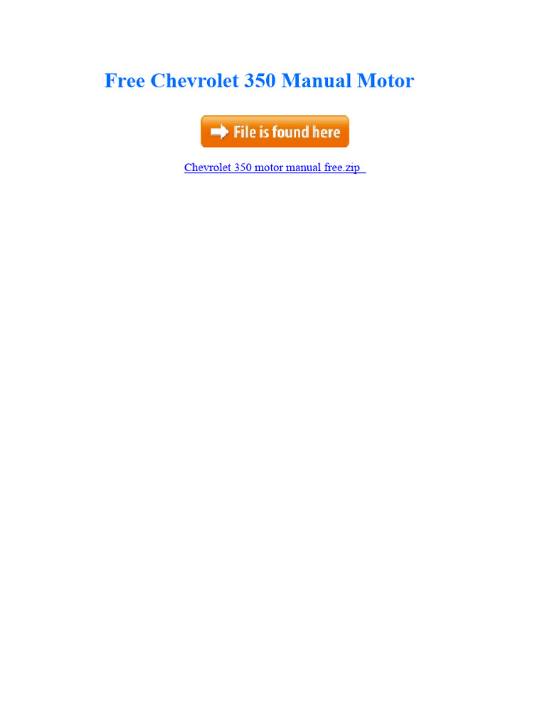 Free Chevrolet 350 Engine Manual Download | PDF | Chevrolet | Industries