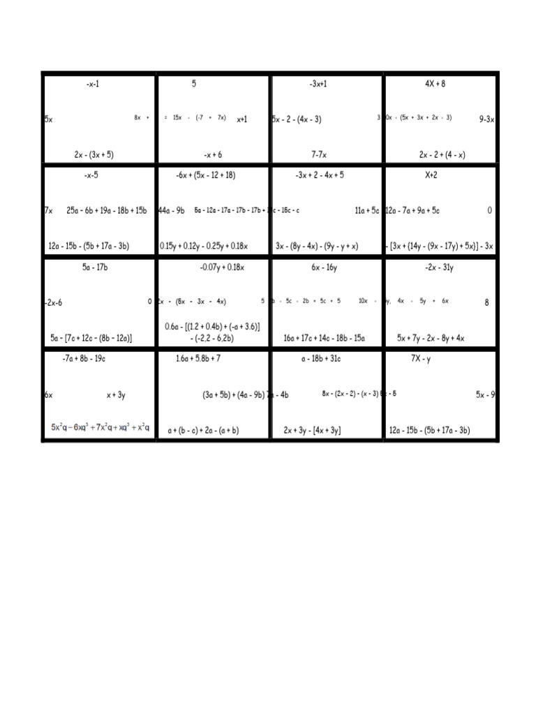 Domino Reduction of Like Terms | PDF