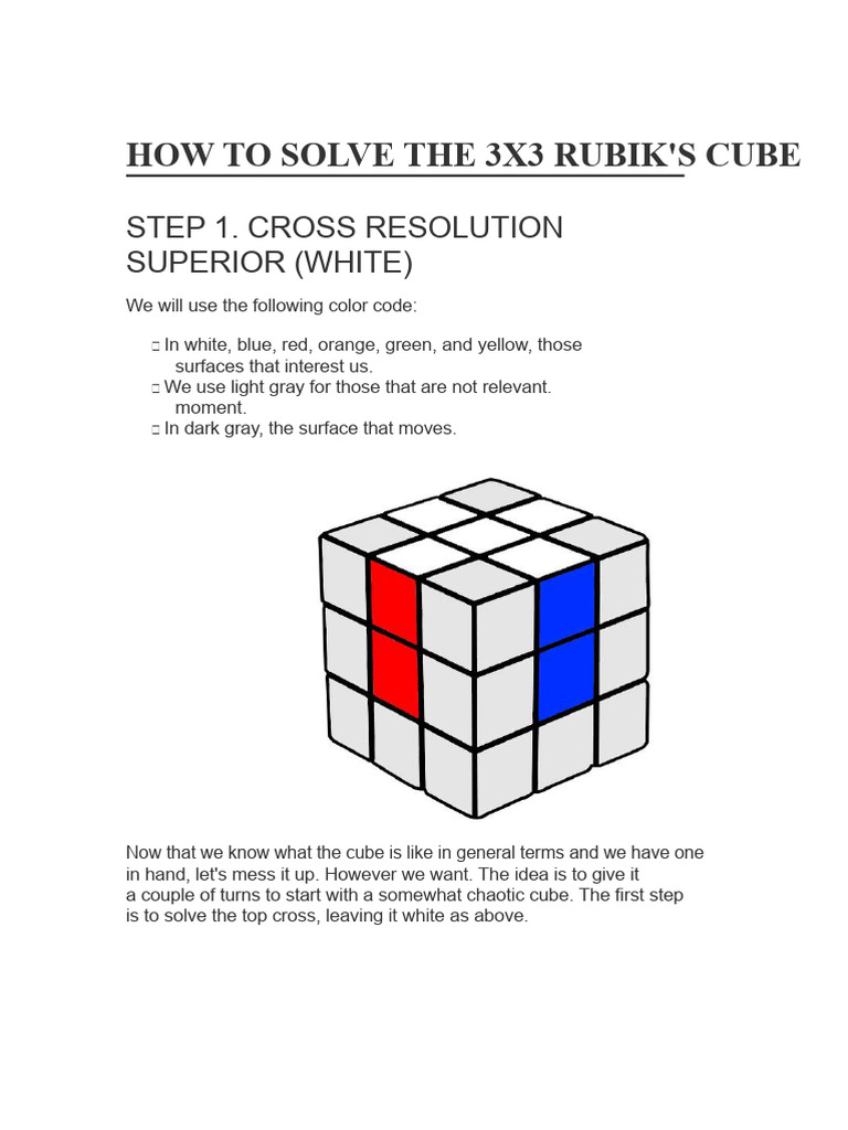 How To Solve The 3x3 Rubik's Cube Beginner Method | PDF