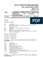 RBAC 121 Requisitos operacionais para aviação civil brasileira