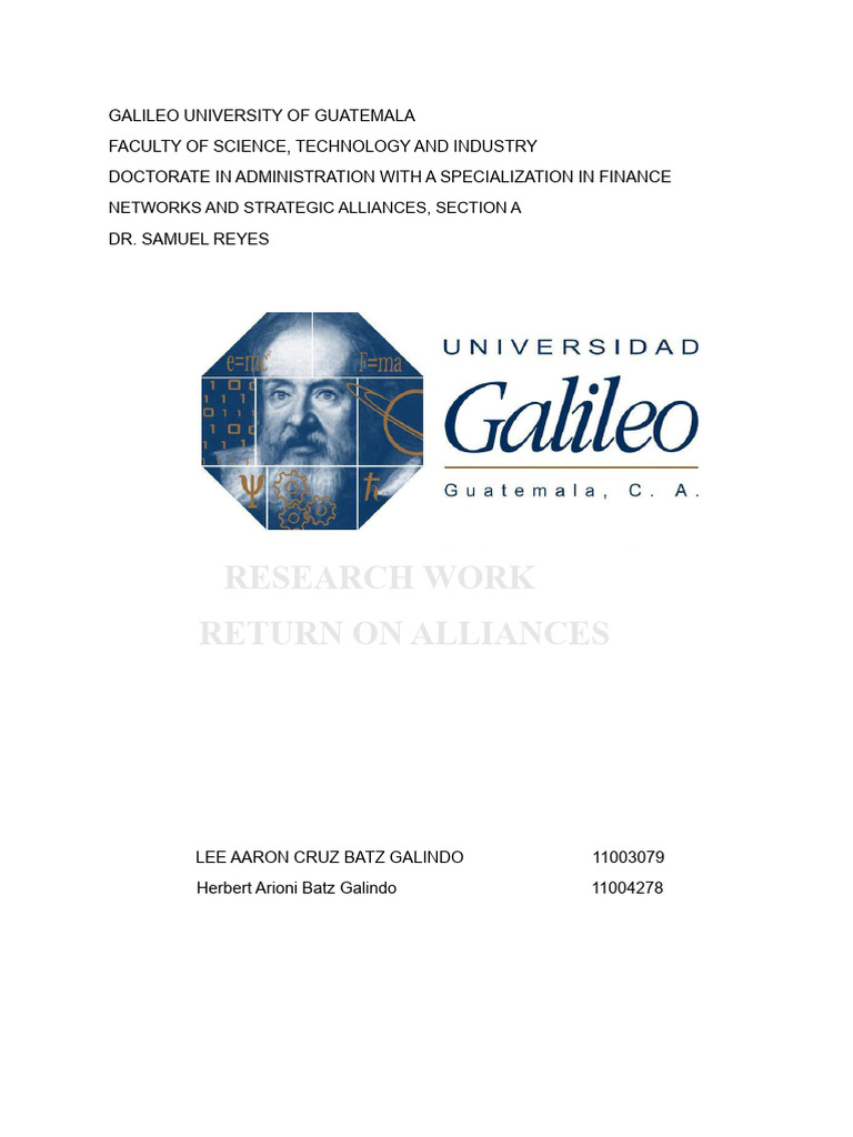 Measuring Strategic Alliance Performance | PDF | Mean | Average