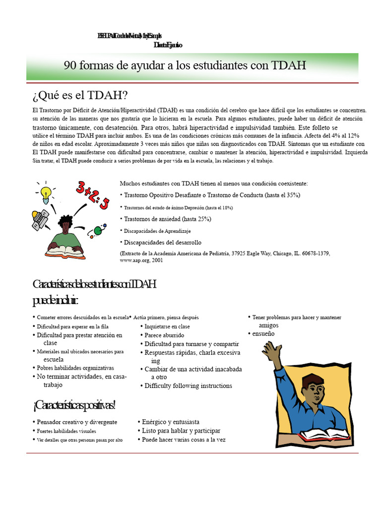 90 Estrategias para Estudiantes con TDAH | PDF | Desorden hiperactivo y ...