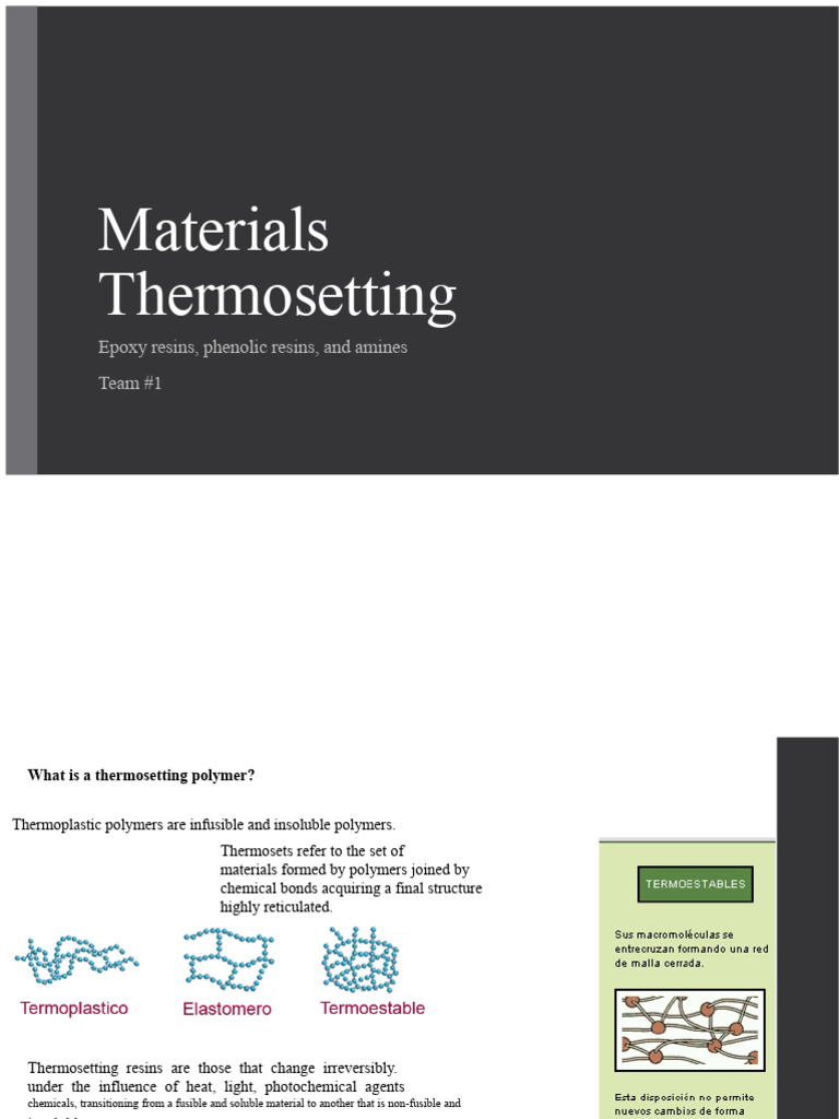 Understanding Thermosetting Polymers | PDF | Epoxy | Amine