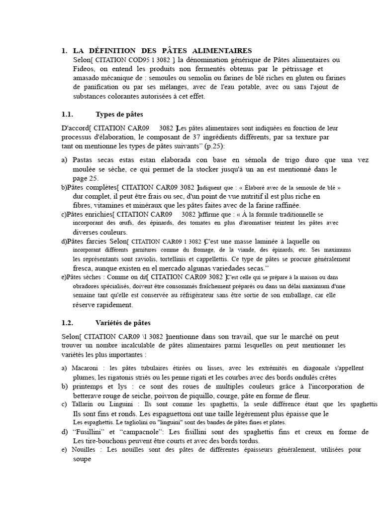 Types et Élaboration des Pâtes Alimentaires | PDF | Pâtes | Blé