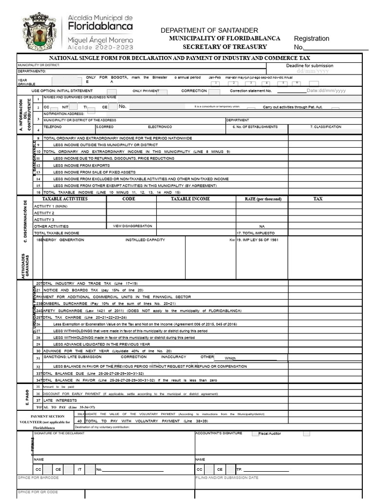 Floridablanca Industry Tax Declaration Form | PDF | Taxes | Tax Refund