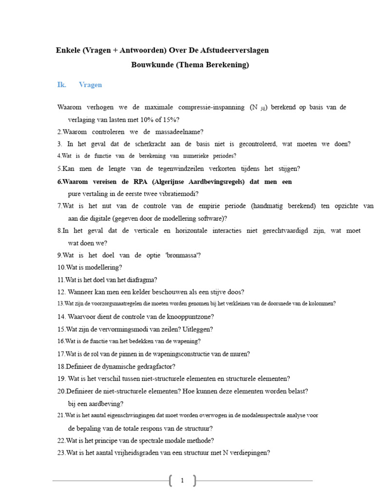 Vragen Antwoorden | PDF