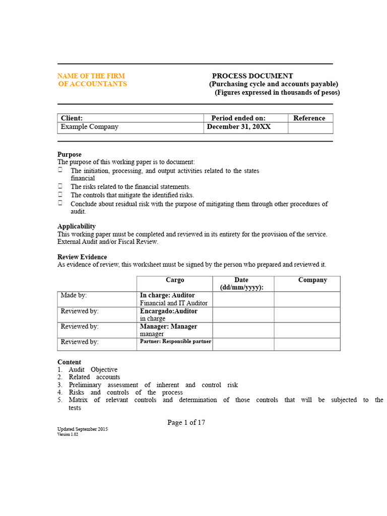 Work Paper Model For The Evaluation of The Purchasing Process | PDF ...