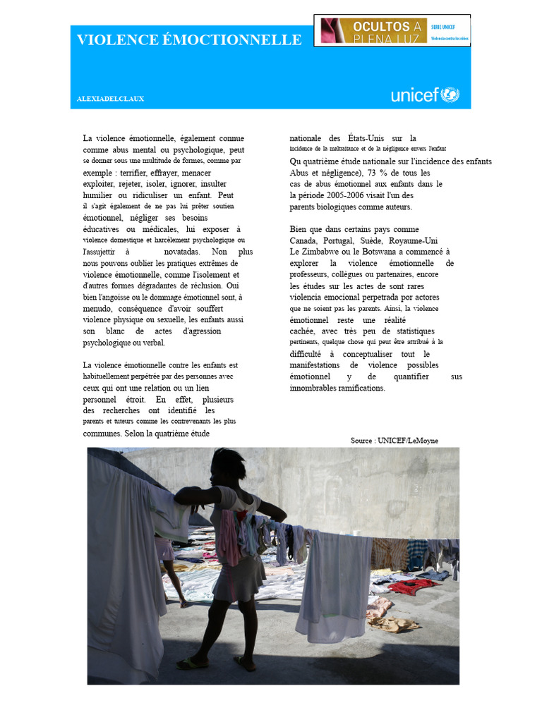 Violence émotionnelle chez les enfants | PDF | Abus psychologique | La ...
