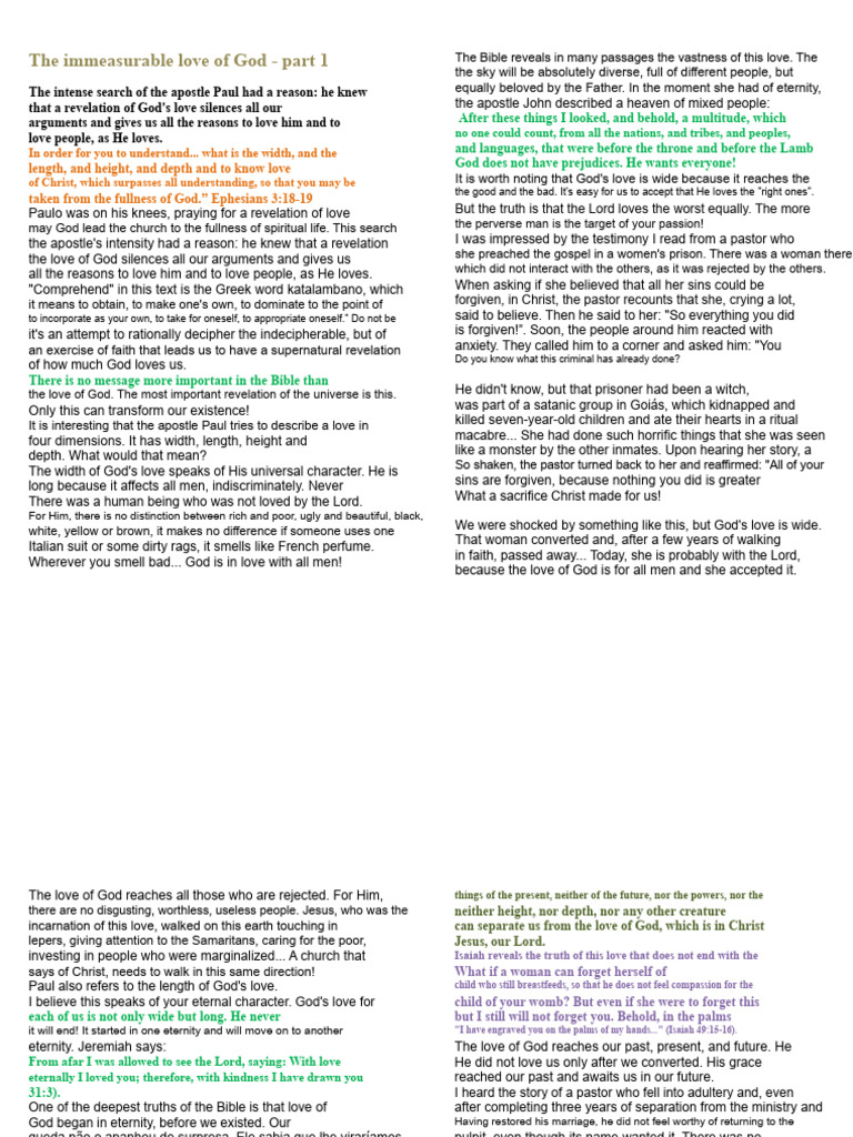 The Incommensurable Love of God | PDF | God The Father | Jesus
