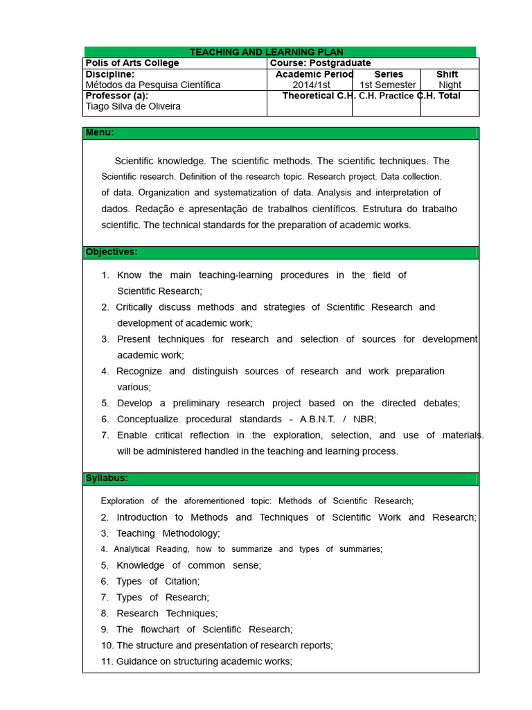 Lesson Plan - Scientific Methodology | PDF | Scientific Method ...