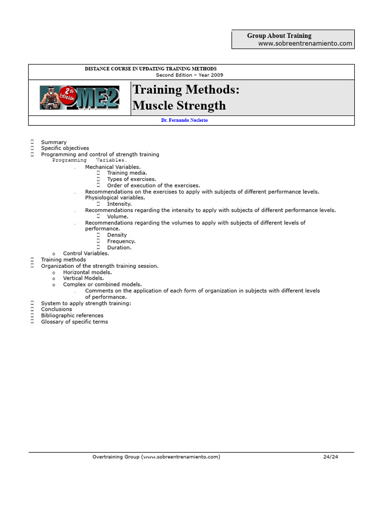 Strength Training Methods Overview | PDF | Strength Training | Physical ...