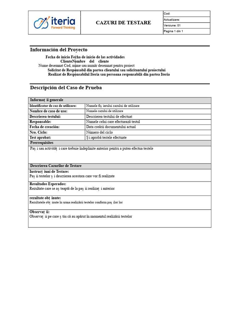 Format - Caz de Test | PDF