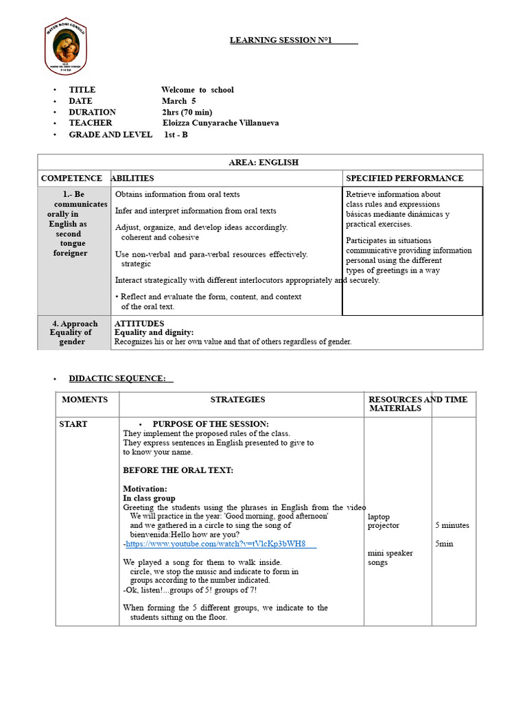English Learning Session Overview | PDF | English Language | Information