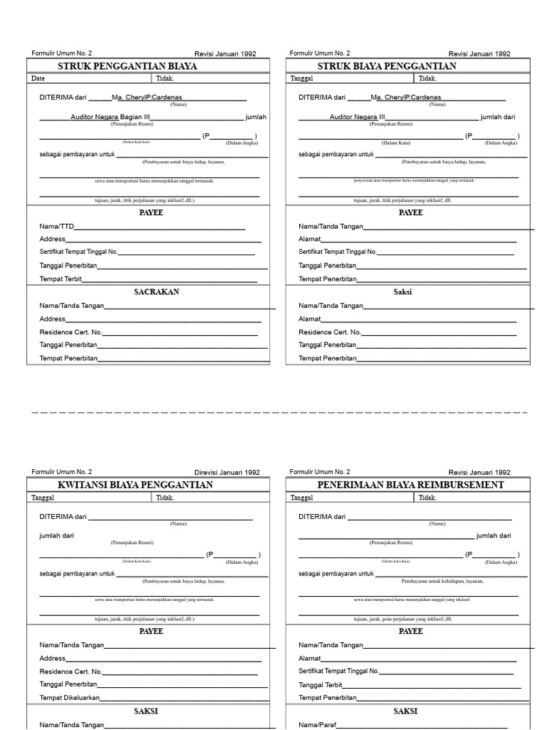 RER Form | PDF