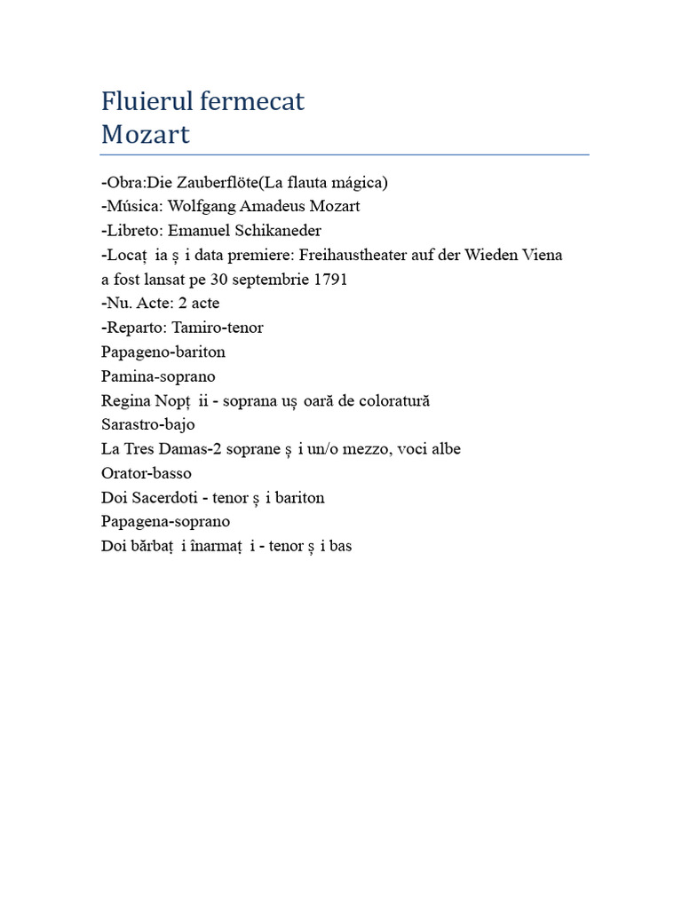 Aprecierile (Flautul Fermecat) | PDF