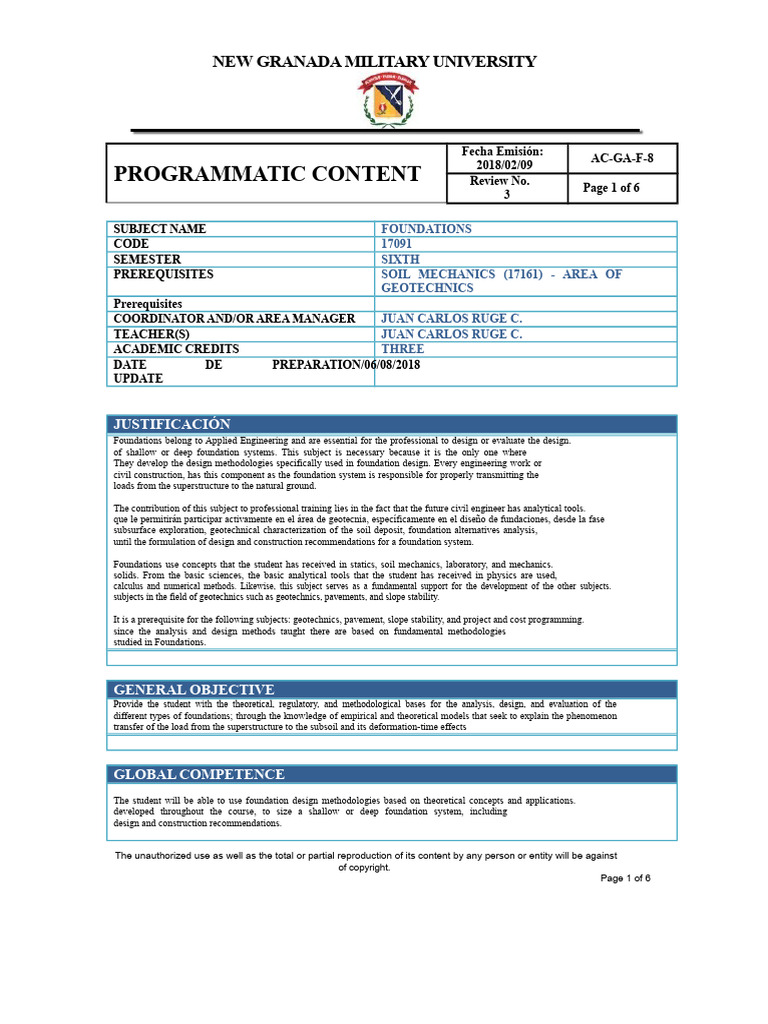 Foundations Course Overview and Objectives | PDF | Foundation ...