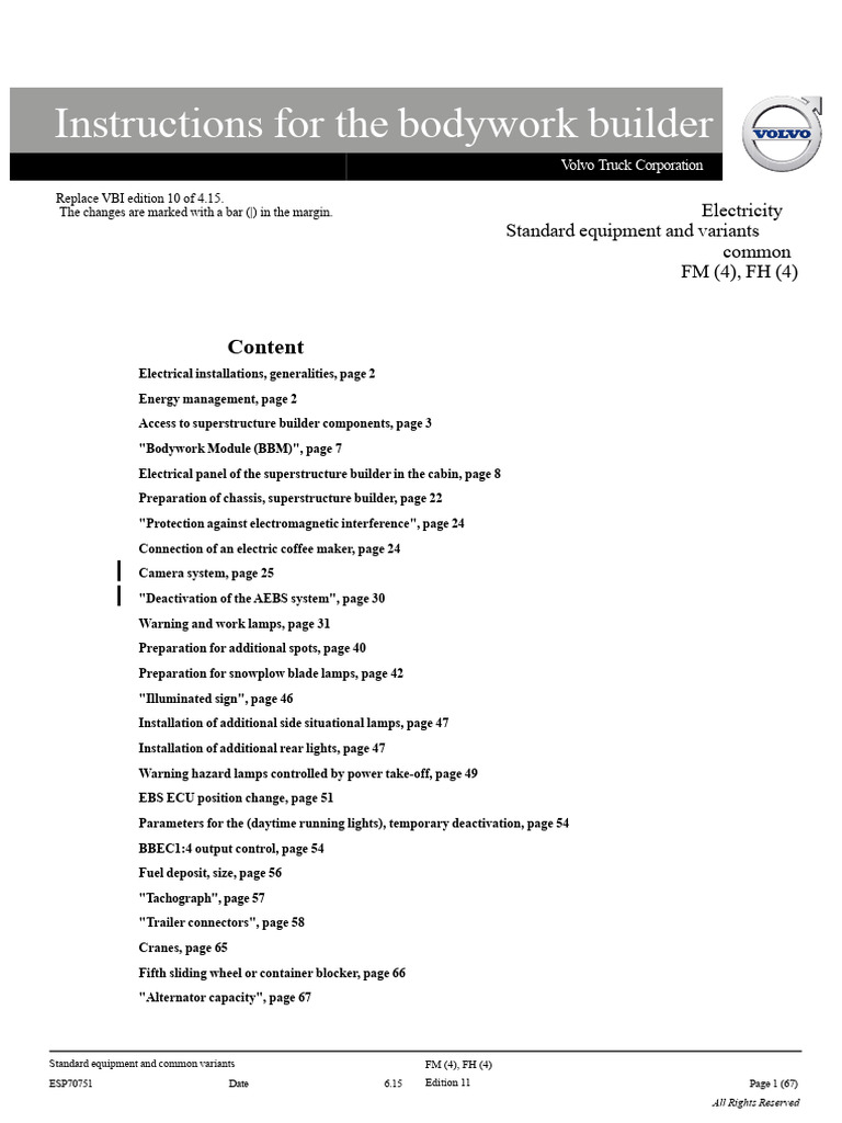 Volvo Truck Bodywork Builder Guide | PDF | Electrical Connector | Fuse ...