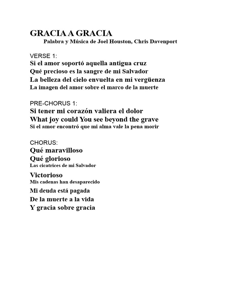 Letra de Grace To Grace | PDF