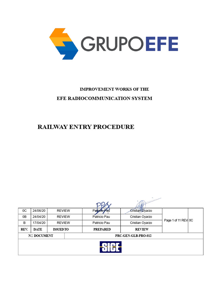 EFE Radiocommunication System Entry Procedure | PDF | Rail Transport ...