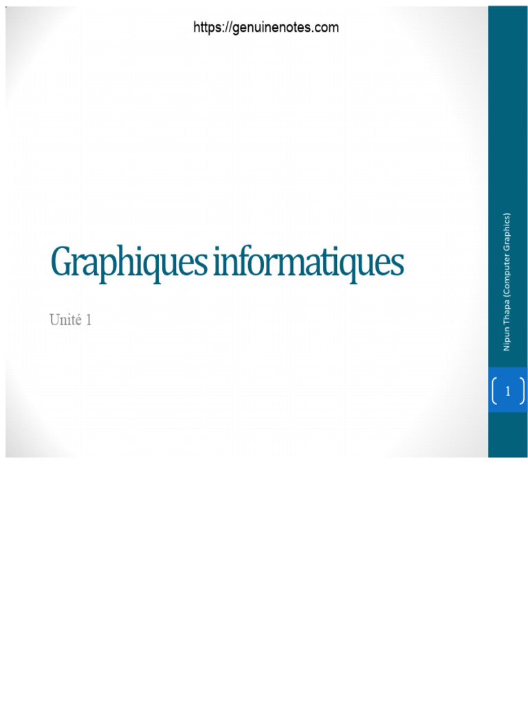 Introduction aux Graphiques Informatiques | PDF | Conception assistée ...