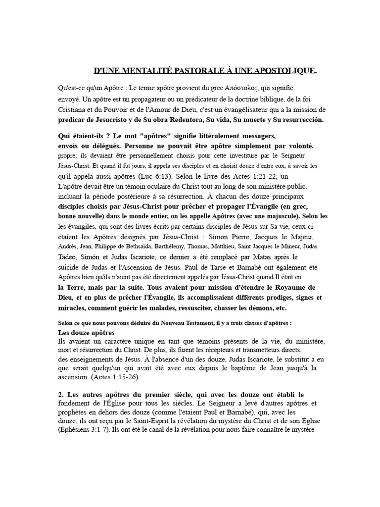 Comprendre le rôle des apôtres chrétiens | PDF | Disciple ...