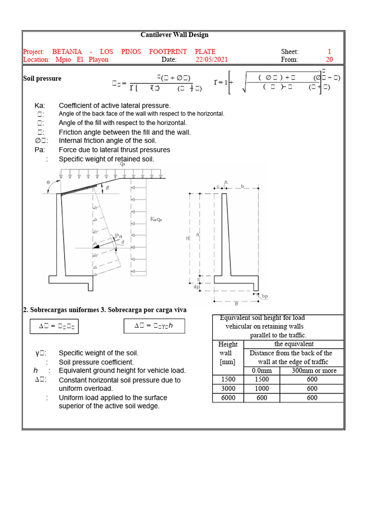 Cantilever Retaining Wall Design Guide | PDF | Reliability Engineering ...