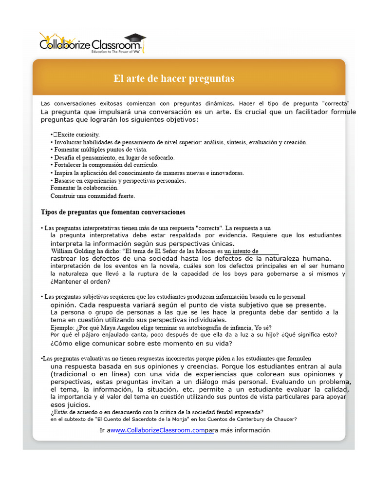 El Arte de Formular Preguntas Efectivas | PDF | Pensamiento