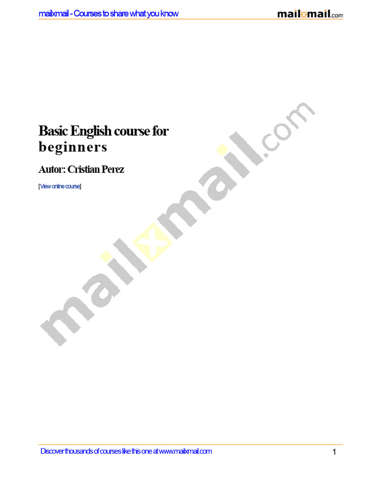 Basic English Course for Beginners | PDF | Grandparent | English Language