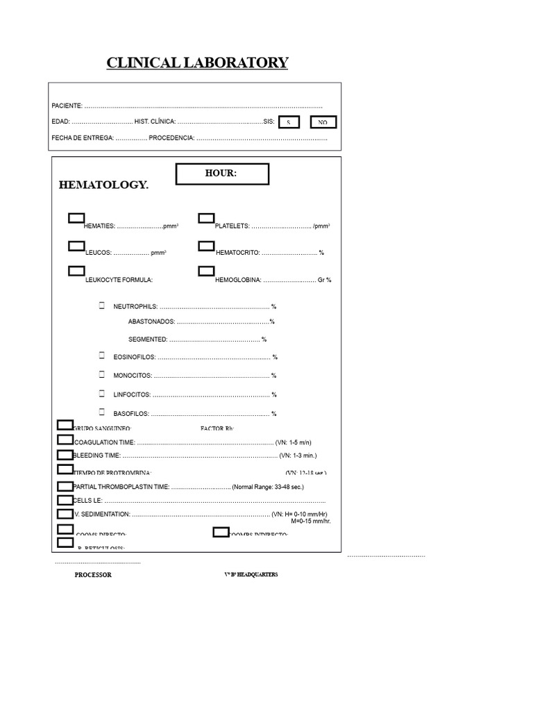 Report Format - Complete Blood Count | PDF