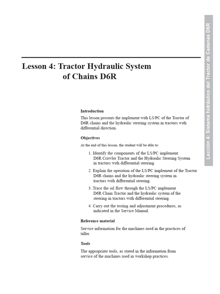 D6R Tractor Hydraulic System Overview | PDF | Pump | Valve