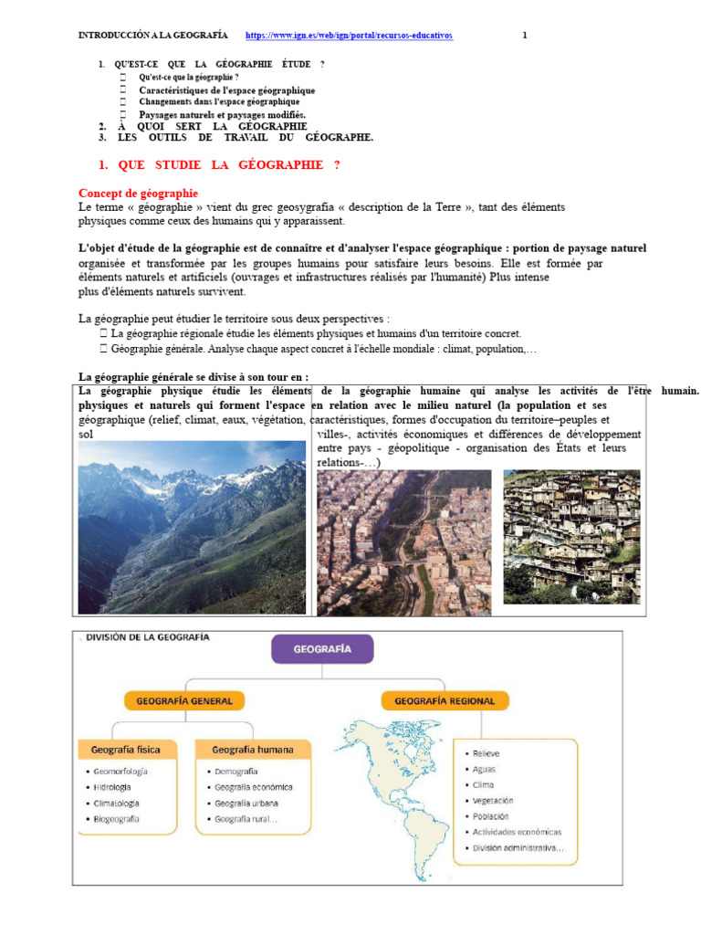 Introduction à la géographie et ses outils | PDF | Géographie | Paysage