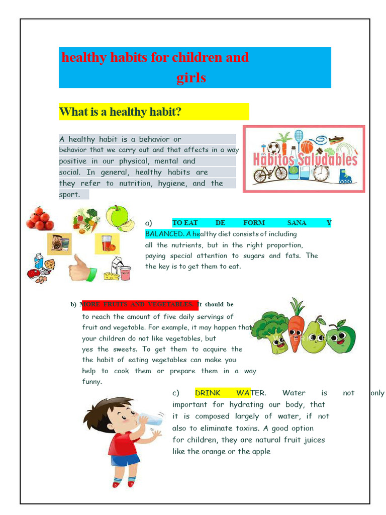 Healthy Habits For Boys and Girls | PDF