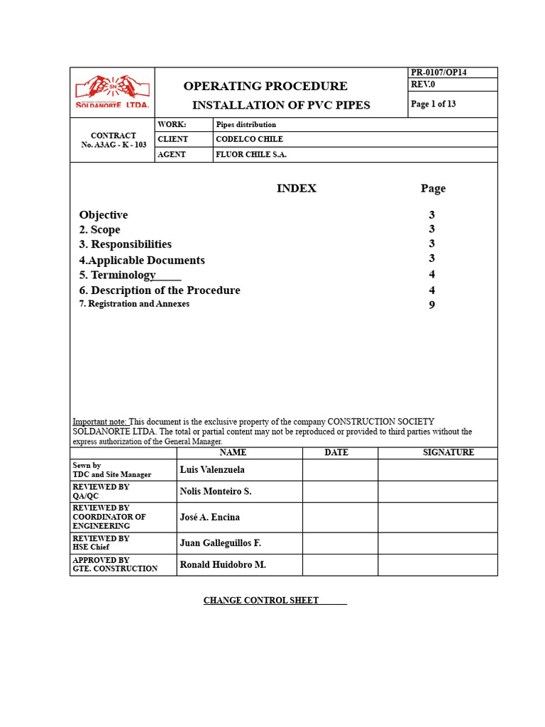 PVC Pipe Installation Procedure Guide | PDF | Pipe (Fluid Conveyance ...