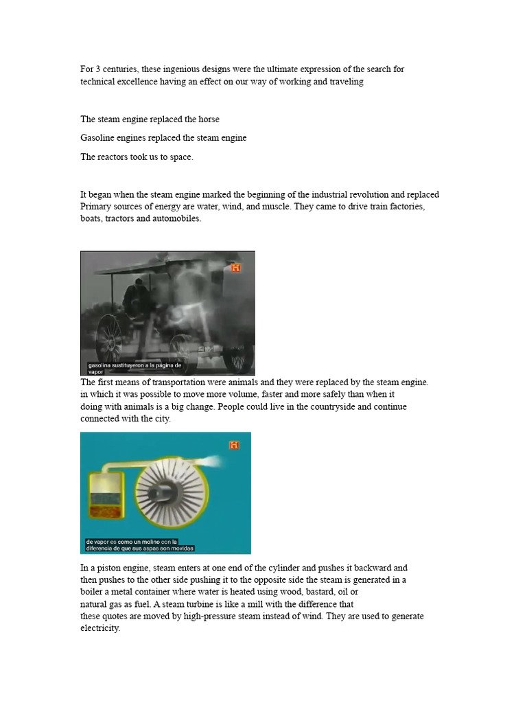 Summary of Video On The History of The Engine | PDF | Engines ...